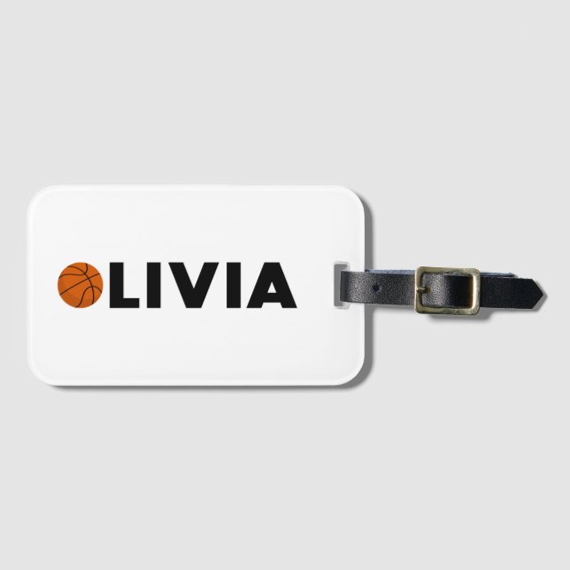 Olivia Basketball Gepäckanhänger (Vorderseite (Horizontal))