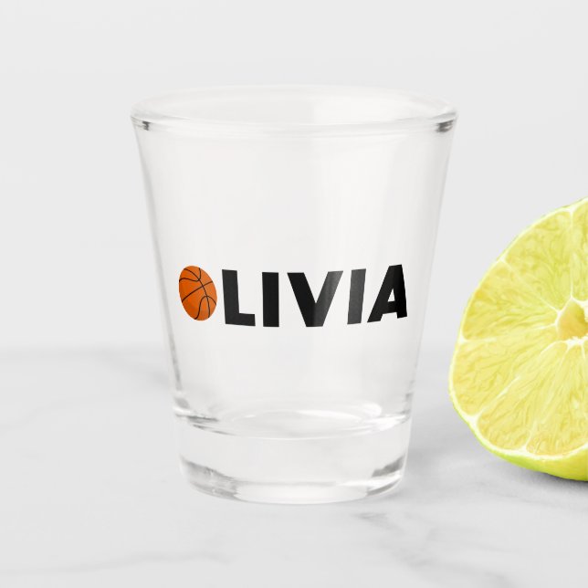 Olivia Basketball Schnapsglas (Vorderseite)