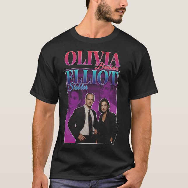 Olivia Benson &amp Elliot Stabler 90er Jahre Inspi T-Shirt (Vorderseite)