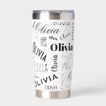 Olivia Benutzerdefinierter Name Schwarz Weiß