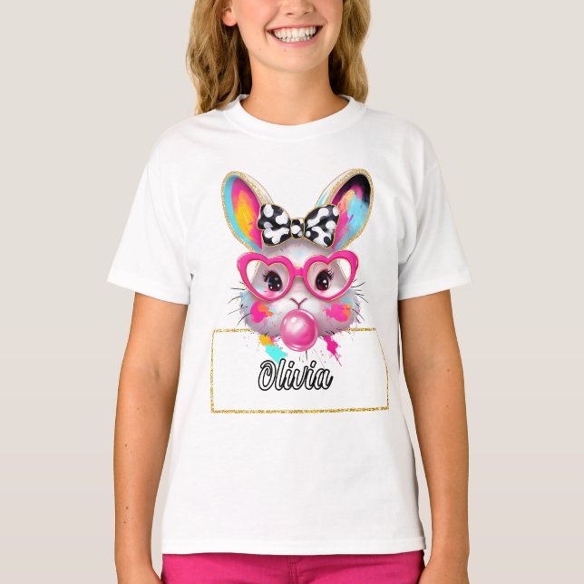 Olivia Bubble Easter Bunny T-Shirt (Vorderseite)