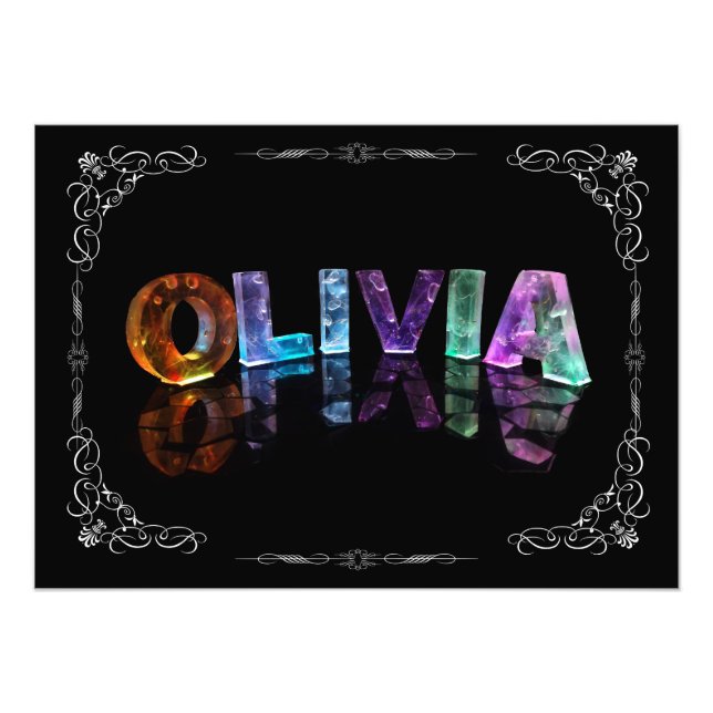 Olivia - Der Name Olivia in 3D-Leuchten (Foto) Fotodruck (Vorne)