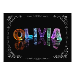 Olivia - die Namensolivia in 3D beleuchtet Fotodruck