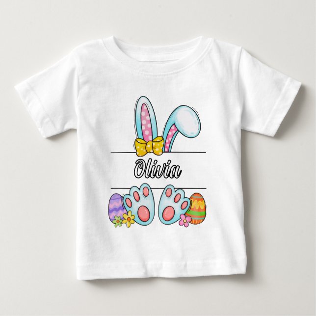 Olivia Easter Bunny Baby T-shirt (Vorderseite)
