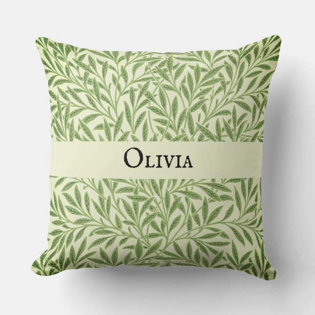 Olivia Elegant Muster Personalisierter Name Kissen (Vorderseite)