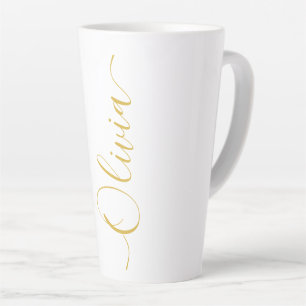 Olivia Gold Schriftzug Namensdesign Milchtasse