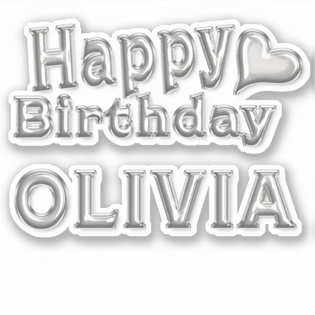 Olivia Happy Birthday Autocollants (Devant)