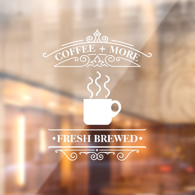 Olivia Hill Coffee Shop Scrollwork Frame ID875 Fensteraufkleber (Blatt 2)