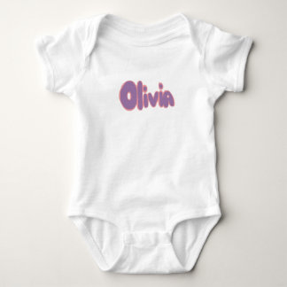 Olivia in Blasenbuchstaben Baby Strampler