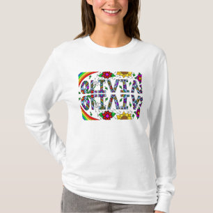 Olivia, Mädchenname Whimsical Folk Art T - Shirt
