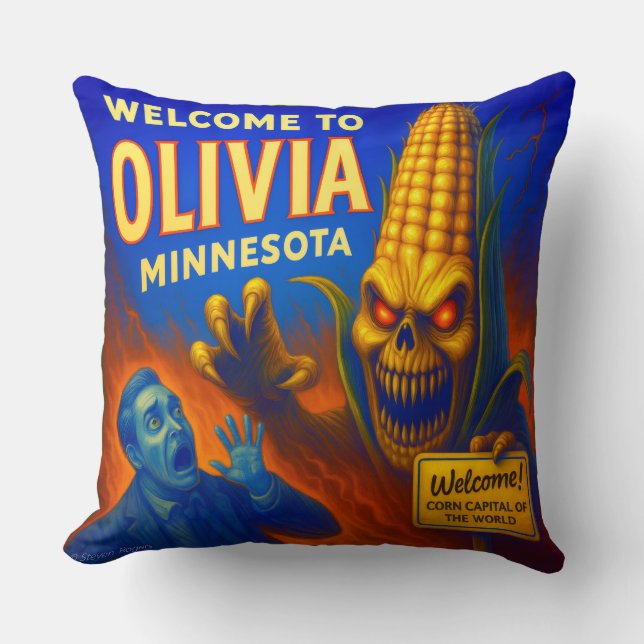 OLIVIA, MINNESOTA - KERNE HAUPTSTADT DER WELT. KISSEN (Vorderseite)