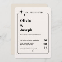 OLIVIA Modern Ivory Celestie Wedding Einladung