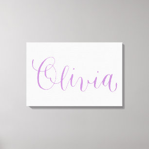 Olivia - moderner Kalligraphie-Namen-Entwurf Leinwanddruck