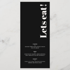 OLIVIA Modernes Elfenbeinschwarz Celestial Wedding Menükarte