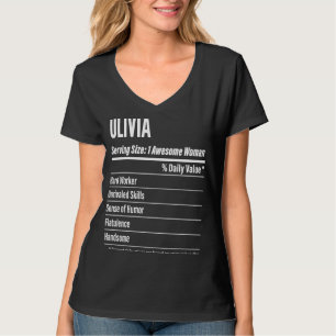 Olivia Nahrungsfakte für Größenkalorien T-Shirt