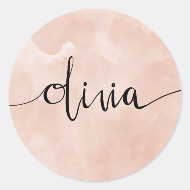 Olivia Name Hand Letter Sticker (Vorderseite)