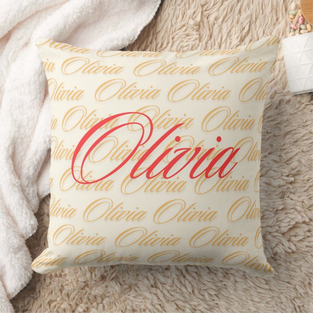 Olivia Name Pattern Design Kissen (Decke)