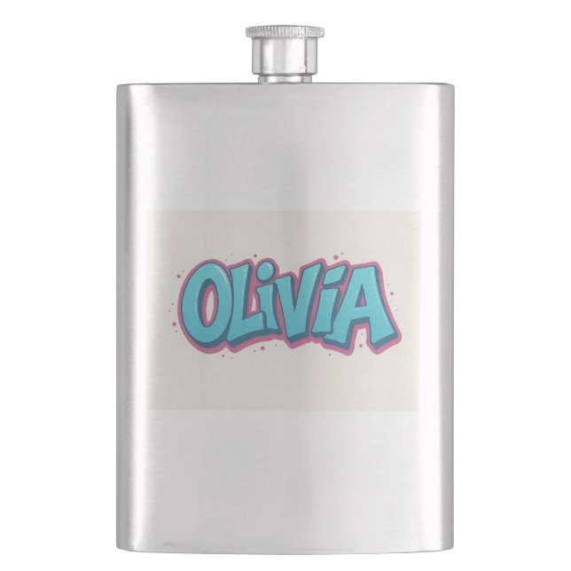Olivia Namens Kunst Flachmann (Vorderseite)