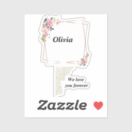 Olivia Namensaufkleber – Benutzerdefinierte Blumen Aufkleber