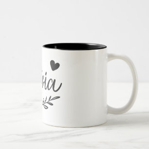 Olivia Namensbecher – Personalisierter englischer Zweifarbige Tasse