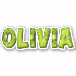 Olivia Nom Autocollant Design Kiwi Sticker