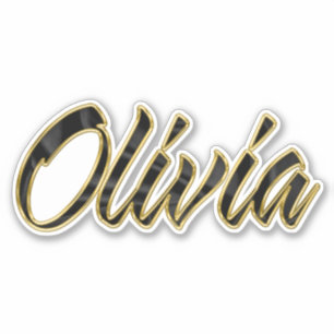 Olivia or noir lettrage Autocollant Stickers