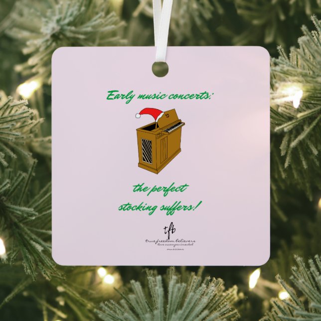 Olivia Orgel Weihnachts Strumpf Sq. Ornament Aus Metall (InSitu)