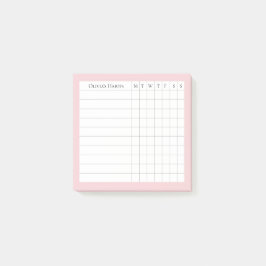 Olivia Personalisiert Habit Tracker in Blush Post-it Klebezettel