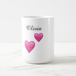 Olivia Personalized Hearts Emoji Mug Kaffeetasse