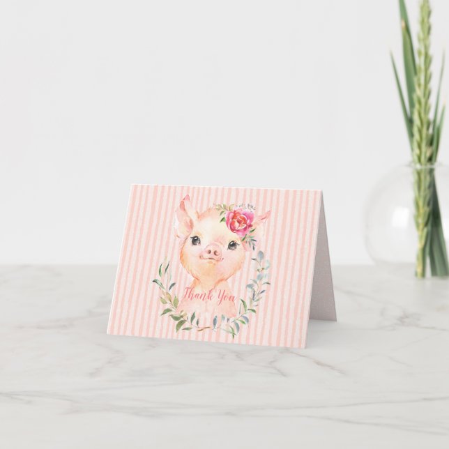 Olivia Pigsley Baby Dusche Danke Karte (Vorderseite)