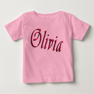 Olivia, Rosa-Cursive-Logo, Baby-T - Shirt