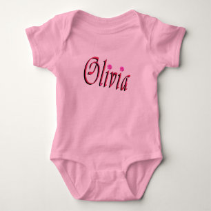 "Olivia" Rot und Pink Olivia Name, Baby Strampler