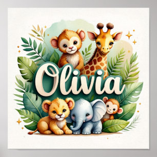 Olivia Safari Kinderzimmer Poster