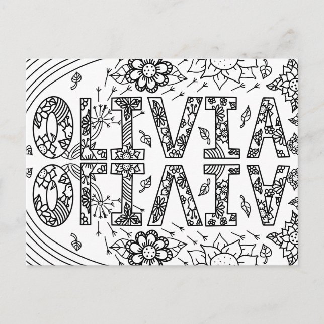 Olivia, Une carte pour la couleur (Devant)
