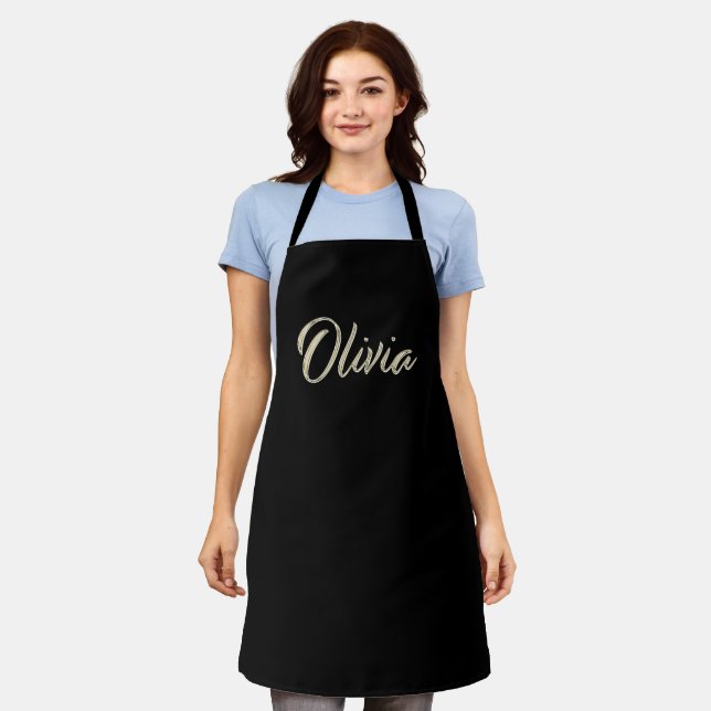 Olivia white gold Handwriting Küchenschürze Schürze (Getragen)