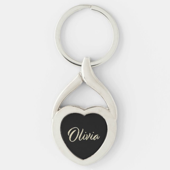 Olivia white gold Handwriting Schlüsselanhänger (Vorderseite)