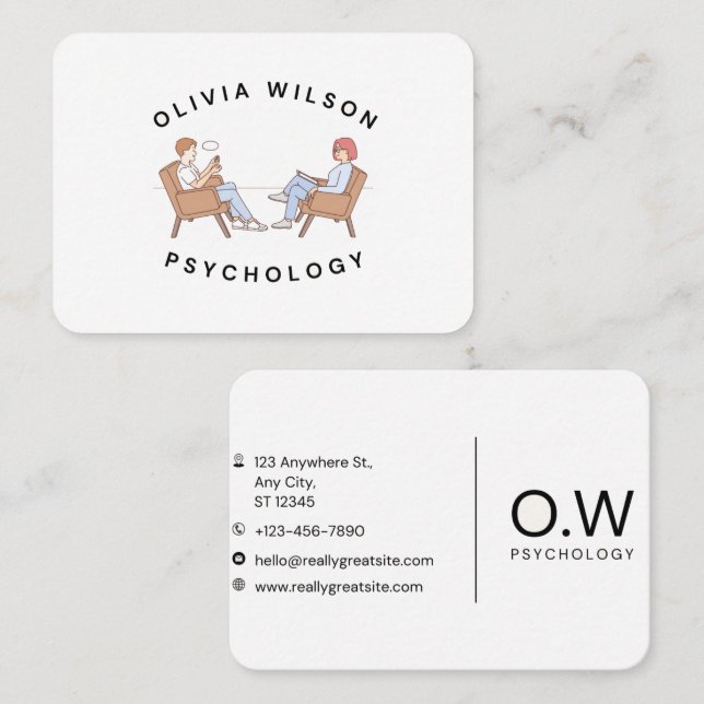 Olivia Wilson Psychologie - Stellenkarte Terminkarte (Vorne/Hinten)