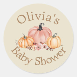 Olivia's Baby Shower Pumpkin Sticker
