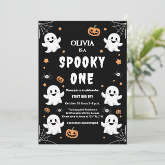 Olivia's Spooky First Birthday Party Einladung