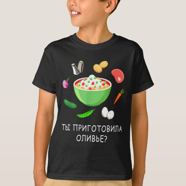 Olivier Salad Lover Russian New Years Russian Gift T-Shirt (Vorderseite)