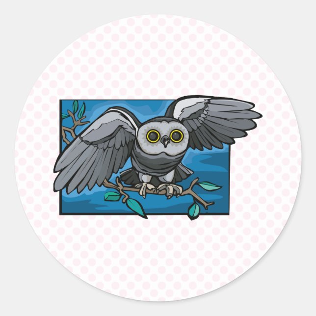 Olivina Owl Runder Aufkleber (Vorderseite)