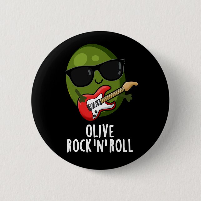 Olivrock and Roll Funny Rocker Olive Pub Dark BG Button (Vorderseite)