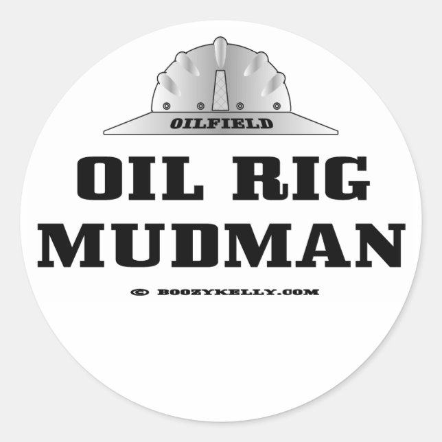 Ölklemme, Ölklemme, Mudlogger, Bohrschienen Runder Aufkleber (Vorderseite)