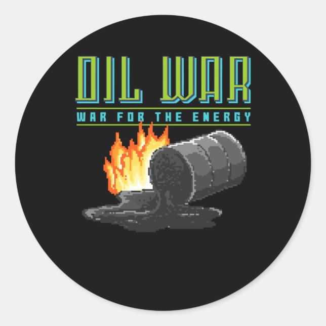Ölkrieg Runder Aufkleber (Vorderseite)