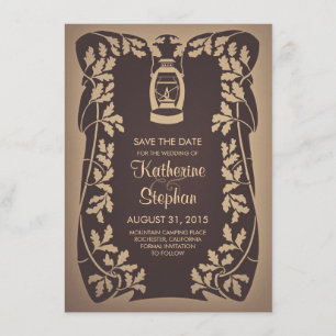 Öllaterne & Eichenbaumblätter Save-the-Date-Karten Save The Date