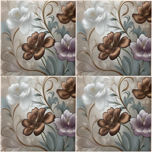 Ollie Blooms Keramikfliese (Ollie Blooms Ceramic Tile
(Four by Four)
)