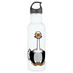 Ollie der StraußenCartoon individuell angepasst Edelstahlflasche