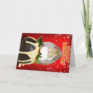 Ollie Holiday Pudding - Rabbit Bunny Bunnies xmas Feiertagskarte