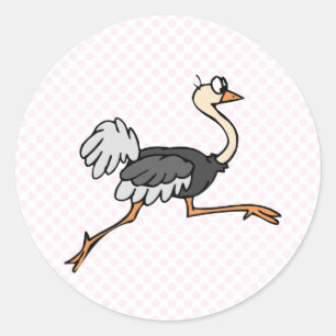 Ollie Ostrich Runder Aufkleber