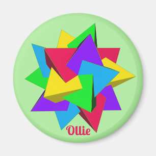 OLLIE ~ POLYHEDRA ~ MULTICOLORED ~ MAGNET